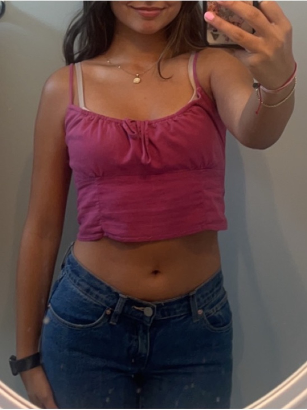 Brandy Melville Scoop Neck Tank Top - Mauve Pink